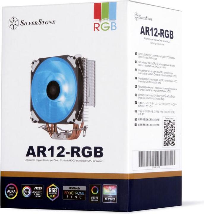 Produktbild Silverstone Technology SST-AR12-RGB - Argon CPU-Kühler mit 4 Wärmerohren, Direct Contact Heatpipe-Te (154 mm)
