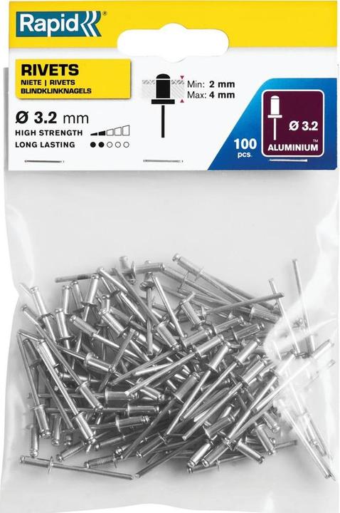 Rapid Standard blind rivets Ø 3.2 x 8 mm