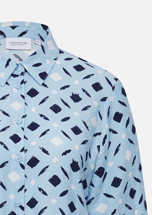 Produktbild Comma Bluse Strukturierte Hemdbluse mit All-over-Print (32)