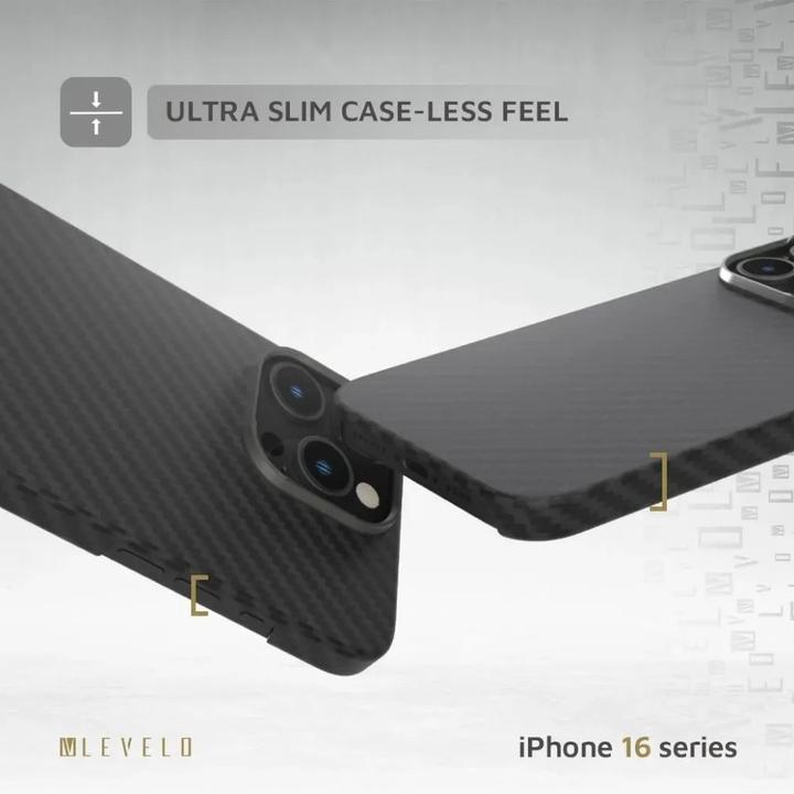 Immagine prodotto Levelo Custodia Sergei 1500D in fibra aramidica (Apple iPhone 16 Pro)