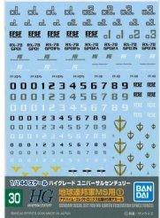 Actual product image Bandai Gundam 1st: Decal 30 HGUC Multiuse - Earth Federation 1