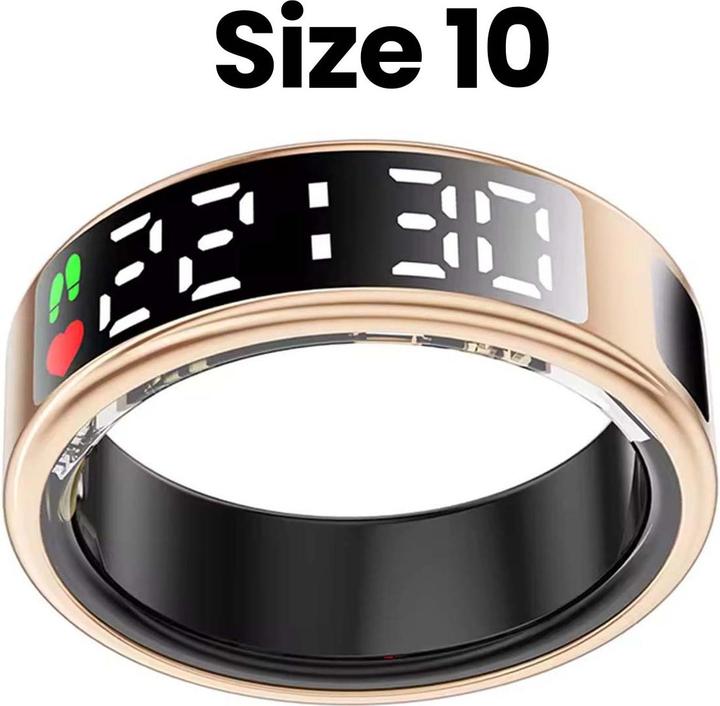 Produktbild Avizar Smart Ring Grösse 10 Saturn LED mit Ladeetui (10, Gold)