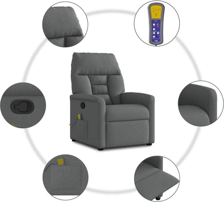 Actual product image vidaXL Massage chair dark grey fabric