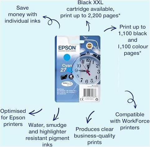 Produktbild Epson 27XL DuraBrite Ultra (C)