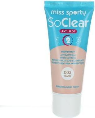Actual product image Miss Sporty So Clear Anti-Spot 2 Imperfection Masking Foundation 003 Dark 30Ml (003 Dark)