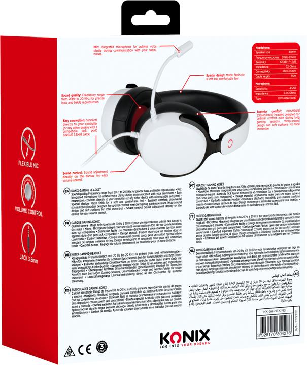 Image du produit Konix Kopfhörer Nexus Weiss (Filaire)