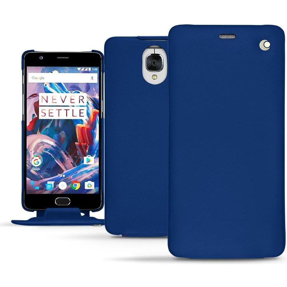 Noreve Lederschutzhülle vertikal (OnePlus 3), Smartphone Hülle, Blau