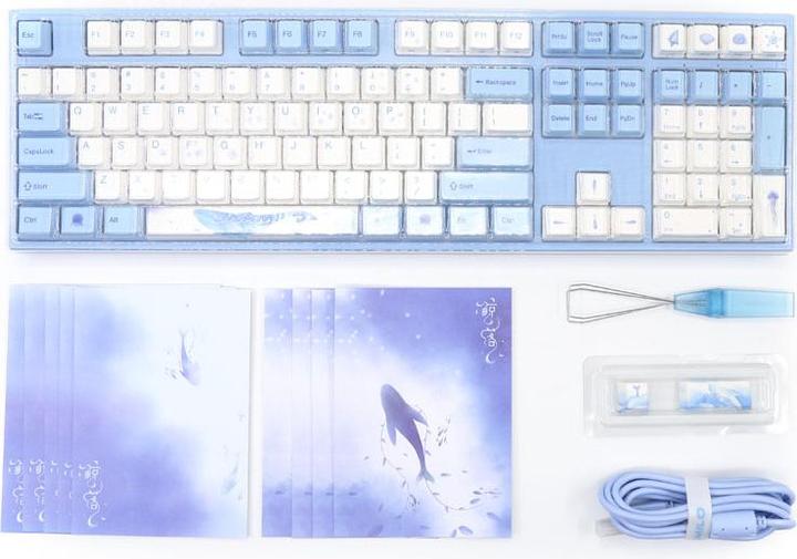 Actual product image Varmilo VEA108 Sea Melody Gaming Keyboard, MX-Silent-Red, white LED - US Layout (US, Cable)