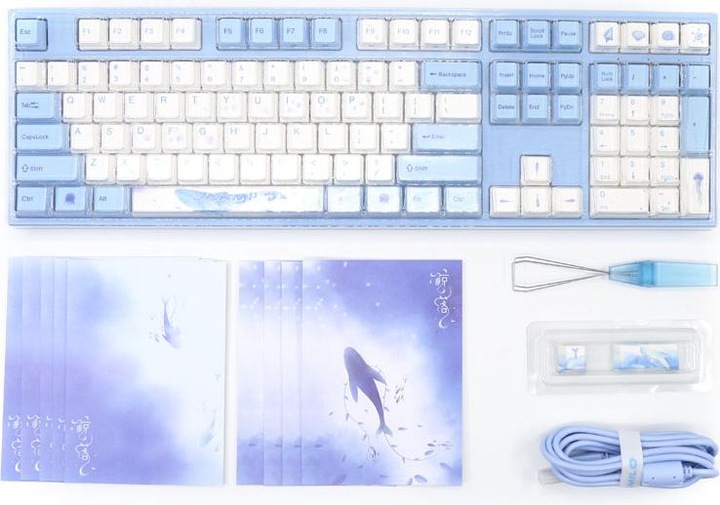 Varmilo VEA108 Sea Melody Gaming Keyboard, MX-Silent-Red, white LED - US Layout (US, Cable)