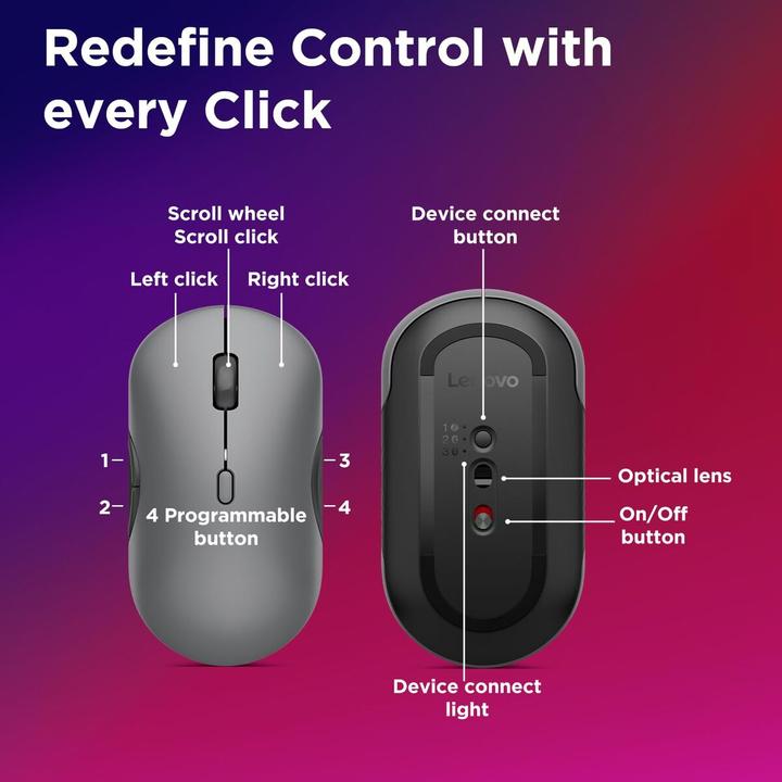 Produktbild Lenovo 700 Multi-Device Wireless Silent Mouse Luna Grey (P) (Kabellos)