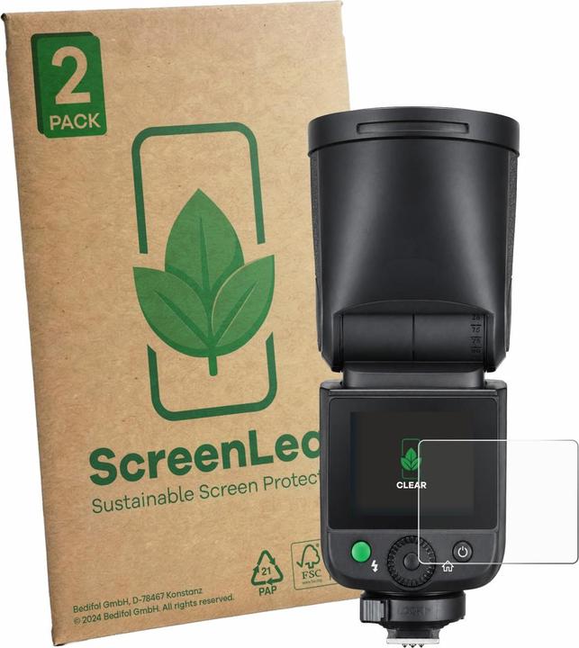 Produktbild ScreenLeaf Schutzfolie für Godox V1 mid nachhaltiger Displayschutz Display Schutz Folie Klar Transparent