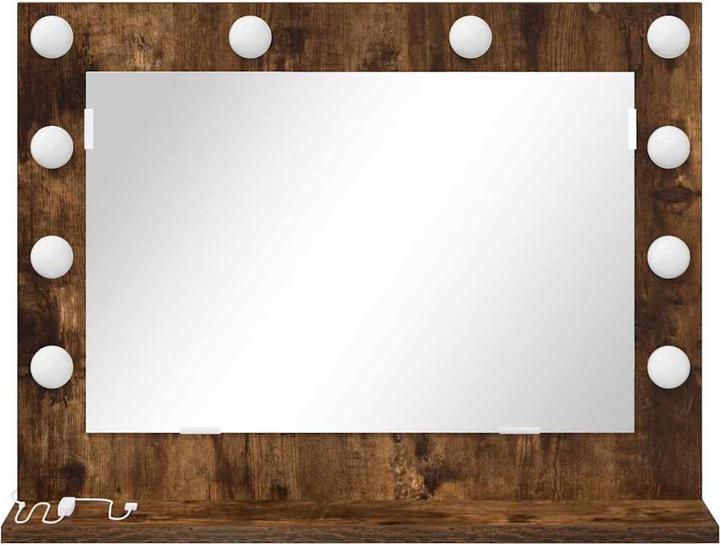 Produktbild VidaXL Waschtisch Spiegel Geräucherte Eiche Holz, Glas 60 x 45 x 18 cm