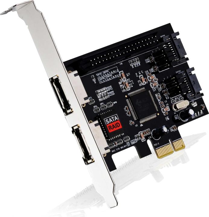 CSL PCI Express eSATA SATAII PATA IDE Schnittstellenkarte Controllerkarte 2x eSATA, 2x SATA II, 1x PATA