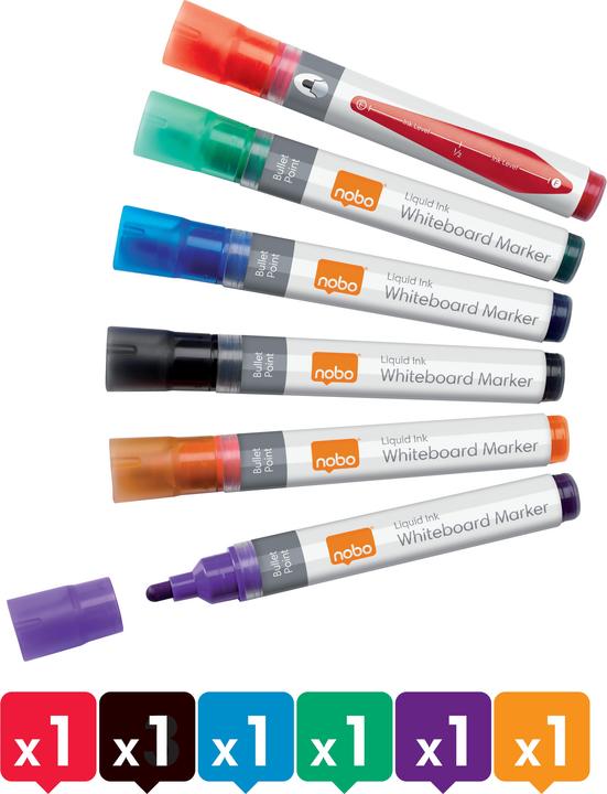 Nobo Liquid InkMarker 3 in 1 (6x)