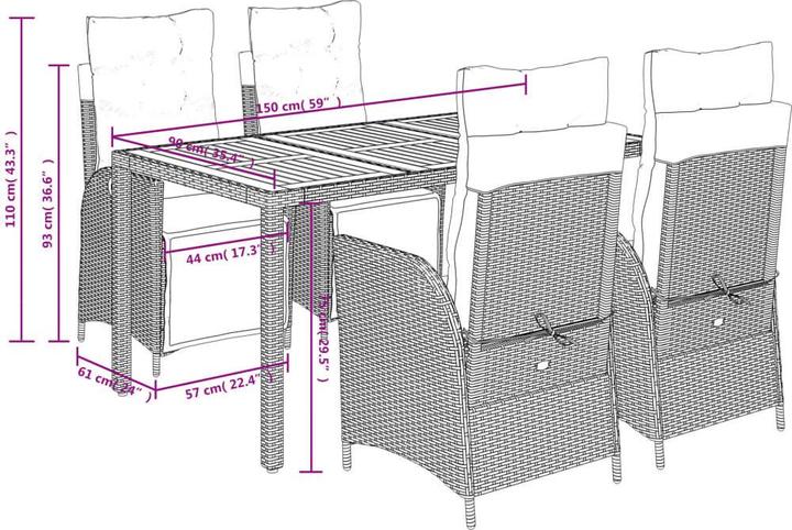 Produktbild vidaXL Garten Essgruppe