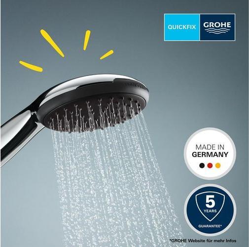 Produktbild Grohe Vitalio Start 110 QuickFix Handbrause, intelligente Strahlumstellung, wassersparend, 3 Strahlarten (3 Strahlarten, 7.40 l/min)