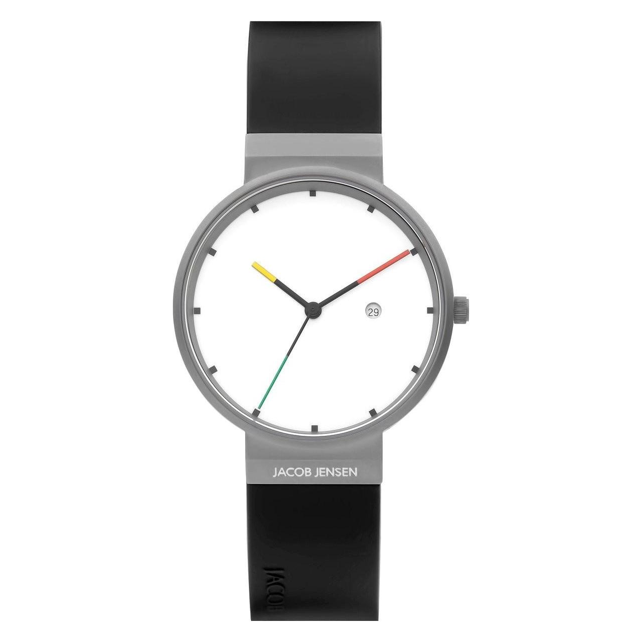 Jacob, Armbanduhr, Herren Uhr Analog Quarz 32020797 One Size - Schwarz, Silber, (Analoguhr, 35 mm)