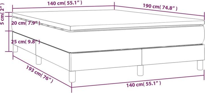 Immagine prodotto vidaXL Boxspringbett (140 x 190 cm)