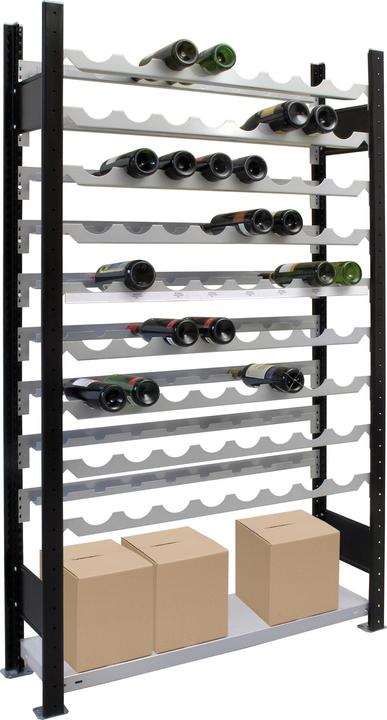 Actual product image Schulte Regalwelt Wine plug-in system basic rack, 2300x1000x250 (100 x 25 x 230 cm, 96 Fl.)
