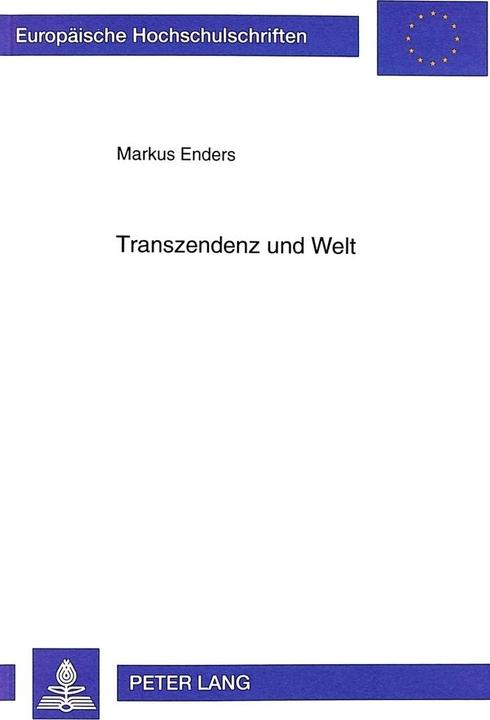 Produktbild Transzendenz und Welt (Deutsch, Markus Enders, 1999)