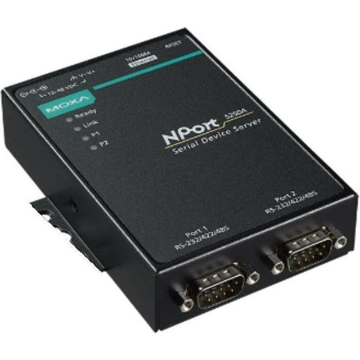 Moxa 2-Port RS-232422485 Device Server ohne Adapter, 0 bis 60C Betriebstemperatur, Server di stampa