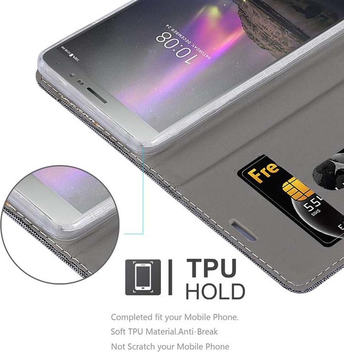 Produktbild Cadorabo Book Jeans Optik Cover (Lenovo P2)