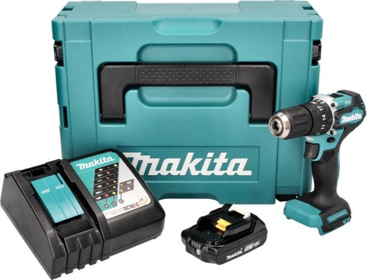 Productafbeelding Makita DHP 487 RA1J Accu klopboormachine 18 V 40 Nm Borstelloos + 1x accu 2.0 Ah + lader + (Oplaadbare batterij)