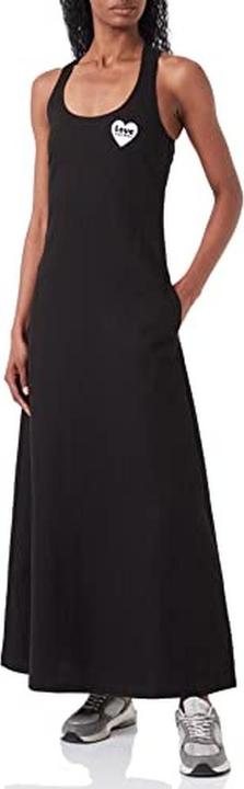 Love Moschino Long Dress with Crossed Shoulder Straps (40)
