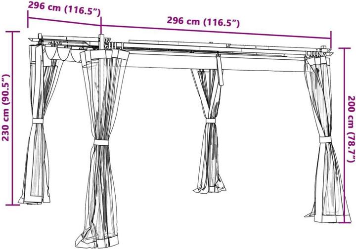 Produktbild vidaXL Pavillon (296 cm, 296 cm)
