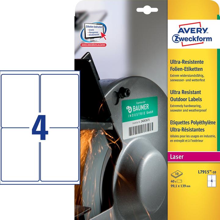 Actual product image Avery Ultra-Resistant Foil Labels