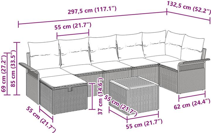 Produktbild vidaXL Outdoor-Sofagarnitur