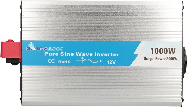 Produktbild Extralink VOLTAGE CONVERTER -,, PURE SINUS OPIP-1000W power adapter/inverter Auto Aluminium
