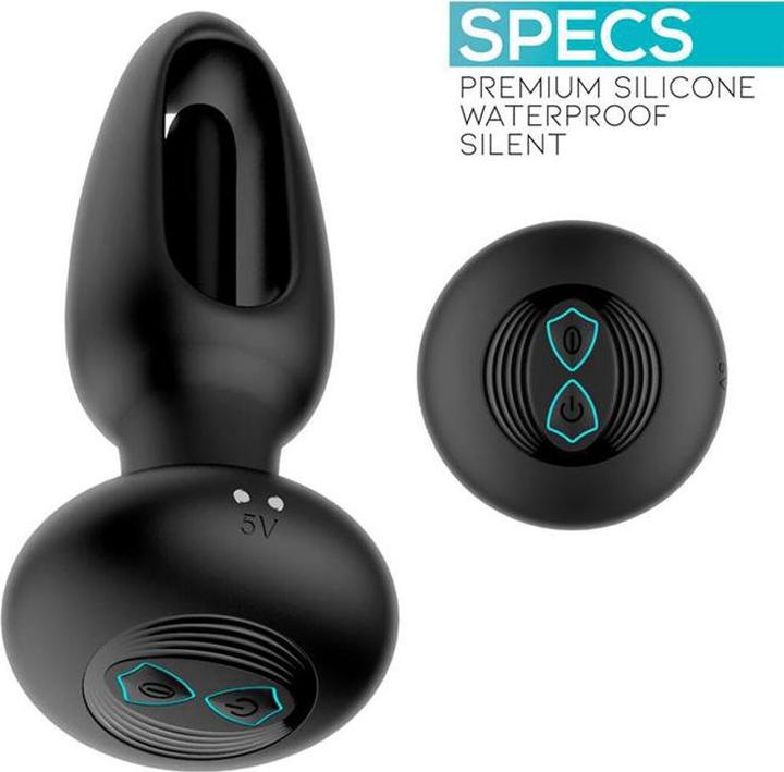 Produktbild IntoYou Sasha - Vibrierender Analplug mit vibrierender Zunge und Fernbedienung - Schwarz