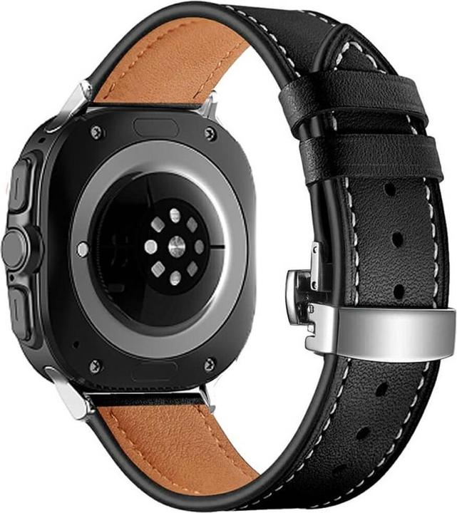 Produktbild Cover-Discount Galaxy Watch Ultra (47mm) - Lederarmband Ersatz mit Butterfly Verschluss (Leder)