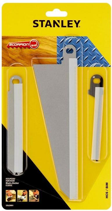 Actual product image Stanley 3-piece Scorpion saw blade set, contents: 2pcs. saw blade HCS, for wood (X29961/X29971), 1pcs. saw