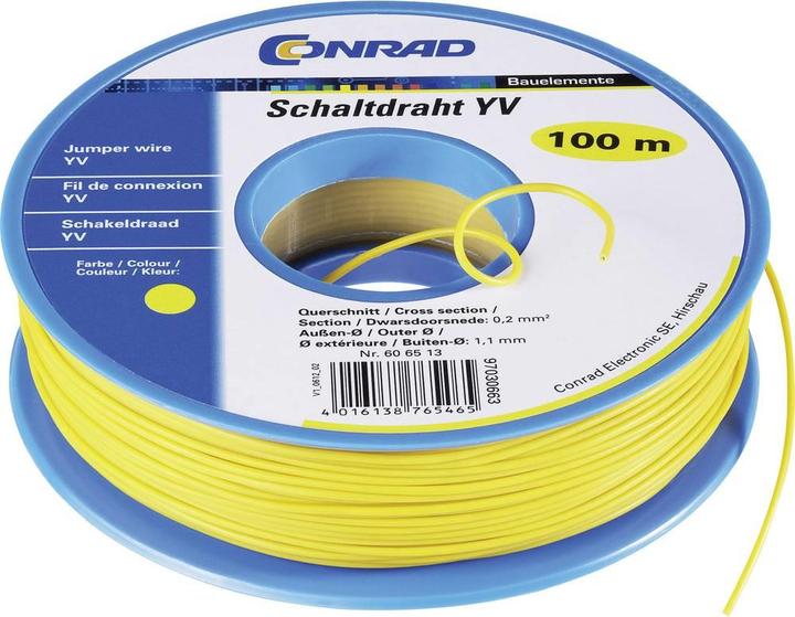 Tru Components Fil de commutation Yv 1 x 0.20 mm² Ge (25 m)