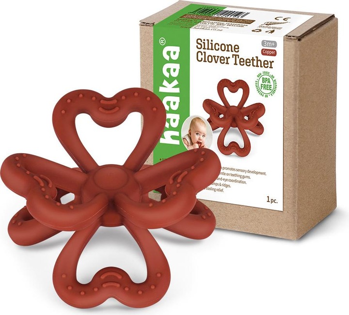Actual product image Haakaa Silicone Clover Teether - Copper