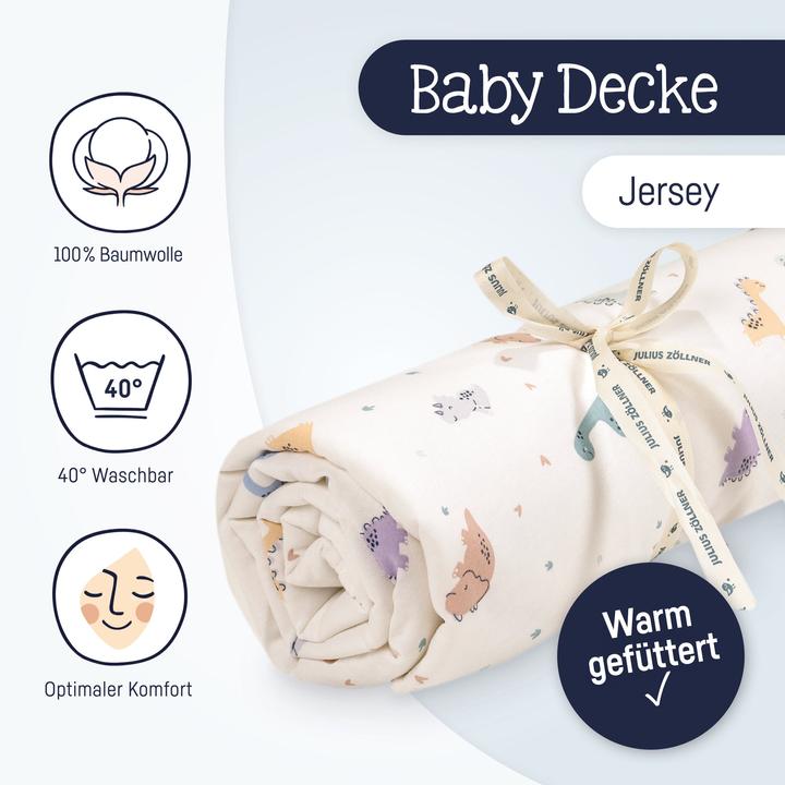 Julius Zöllner Gevoerde jersey deken, Little Dinos (25 x 10 cm)
