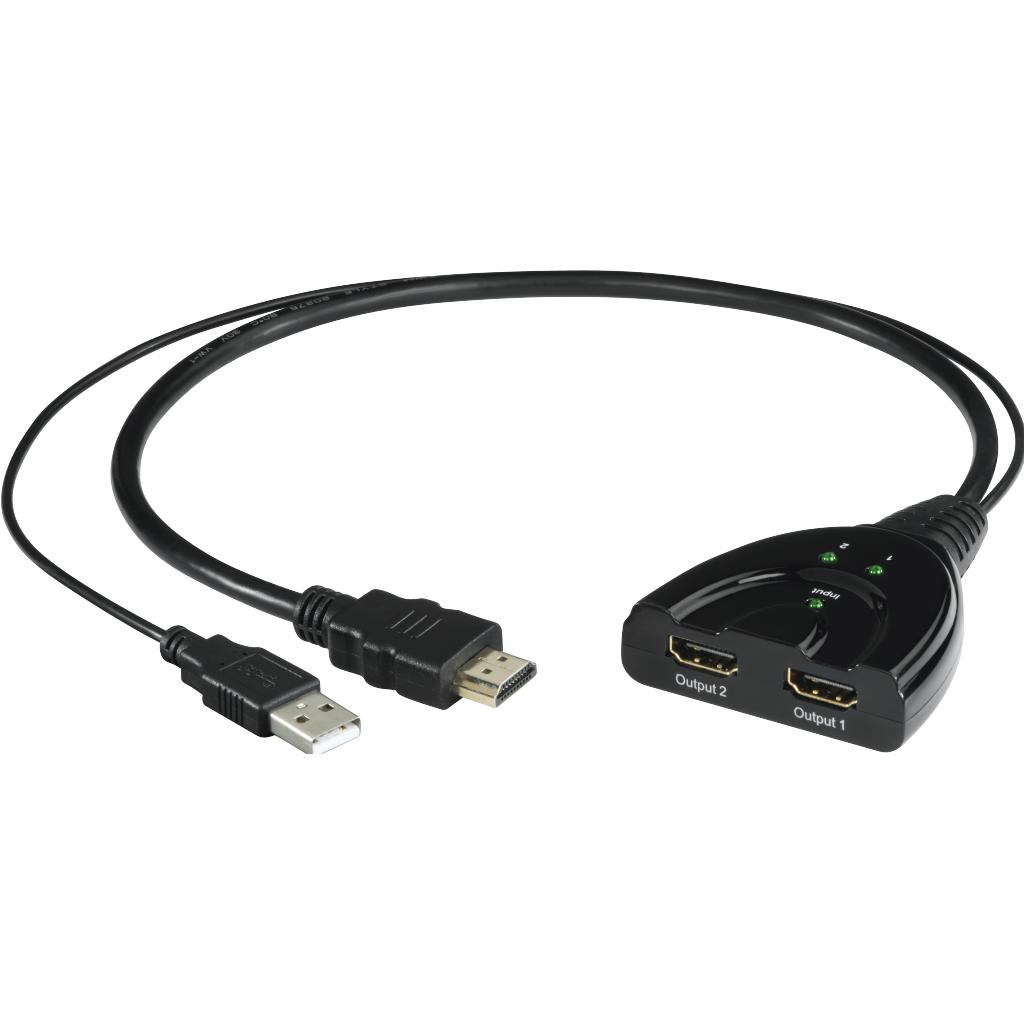 Thumbnail - Hama HDMI Splitter (0.07 m, HDMI), Video Kabel