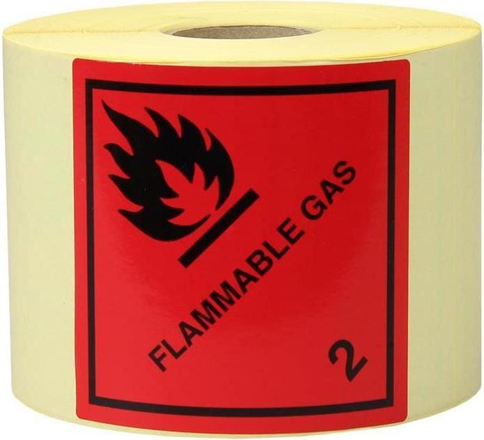 Transpak Labels Dimensions 100x100mm Paper Imprint Flammable Gas