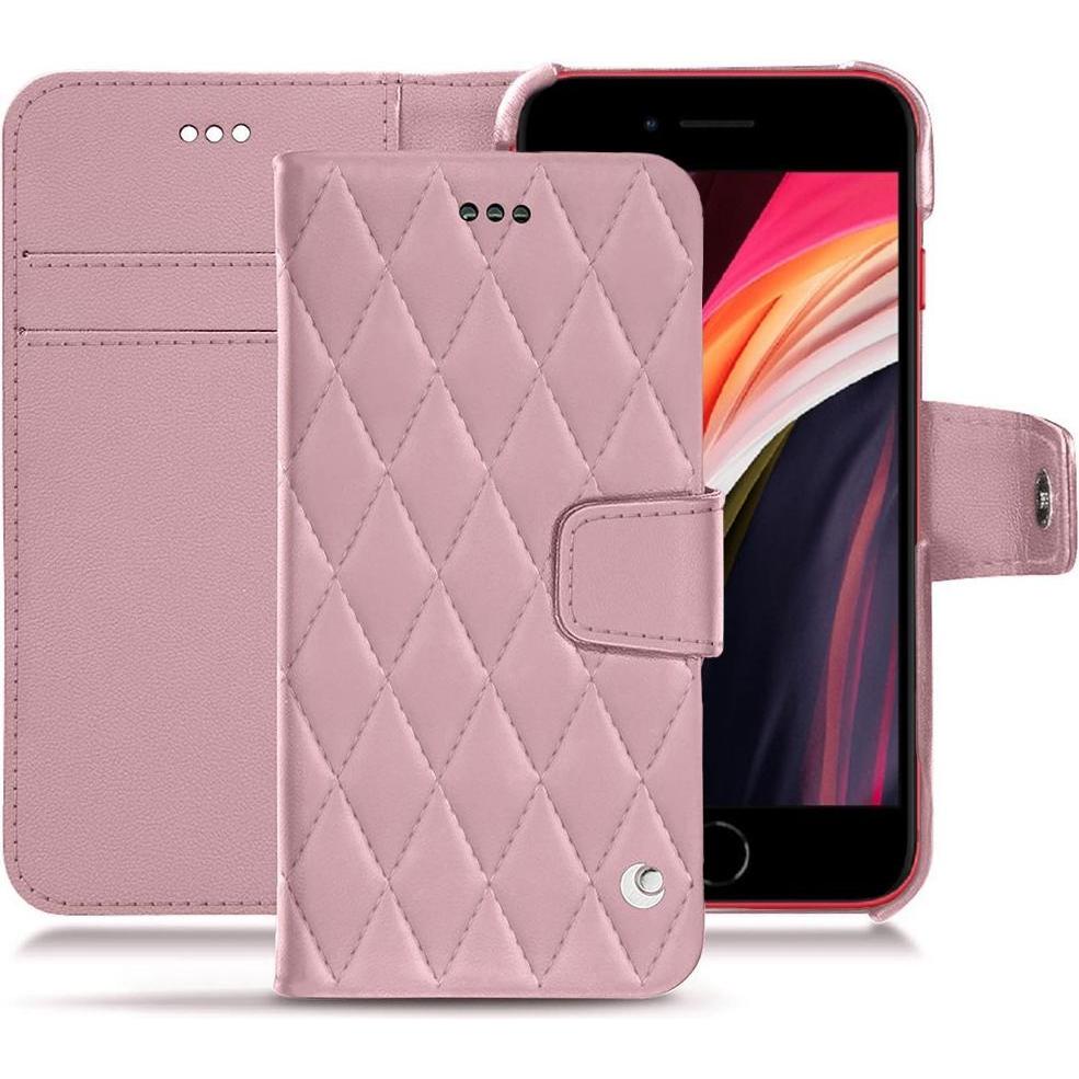 Noreve Lederschutzhülle Wallet (Apple iPhone SE (2nd Gen), Apple iPhone SE (3rd Gen)), Smartphone Hülle, Rosa
