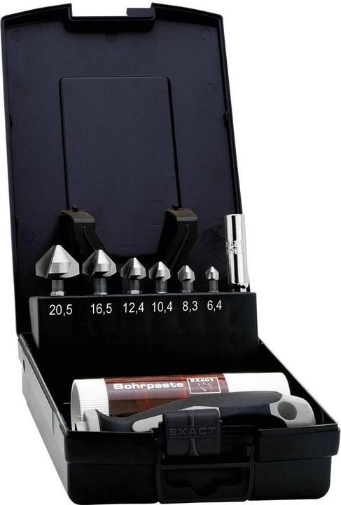 Produktbild Exact Kegelsenker-Set 8teilig 6.3 mm (6,3 mm, 8,3 mm, 10,4 mm, 12,4 mm, 16,5 mm, 20,5 mm)