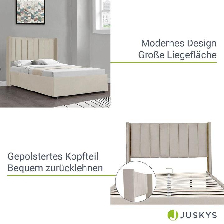 Image du produit Juskys Lit rembourré Savona (140 x 200)