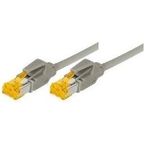 Tecline Patchkabel S/FTP, PiMF, Cat 6a, grau, 25,0 m Für 10 Gigabit/s, halogenfrei, mit Draka-Kabel und Hiro (SFTP, CAT6...
