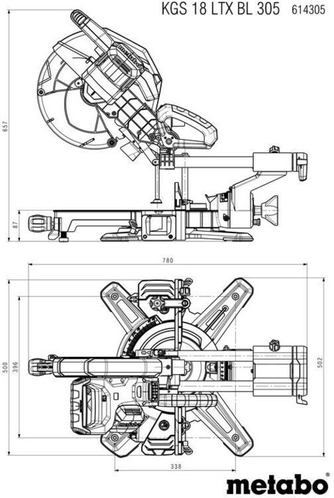 Actual product image Metabo KGS 18 LTX BL 305