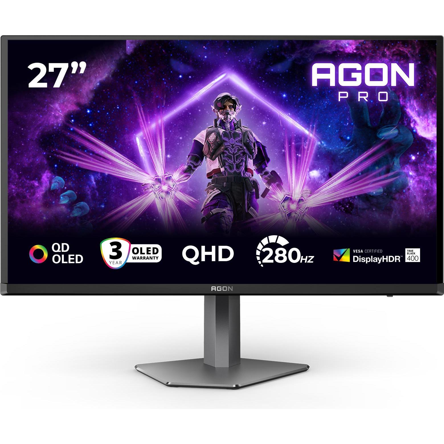 AOC Agon PRO AG276QZD2 (2560 x 1440 Pixel, 26.50"), Monitor, Grau