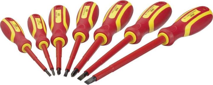 Image du produit Vigor Jeu de tournevis VDE ∙ V2027 ∙ profil à fente, profil cruciforme PH ∙ 0,5 x 3 - 1,2 x 6... (Recouvrement cruciforme Phillipps (PH), Vis fendues)