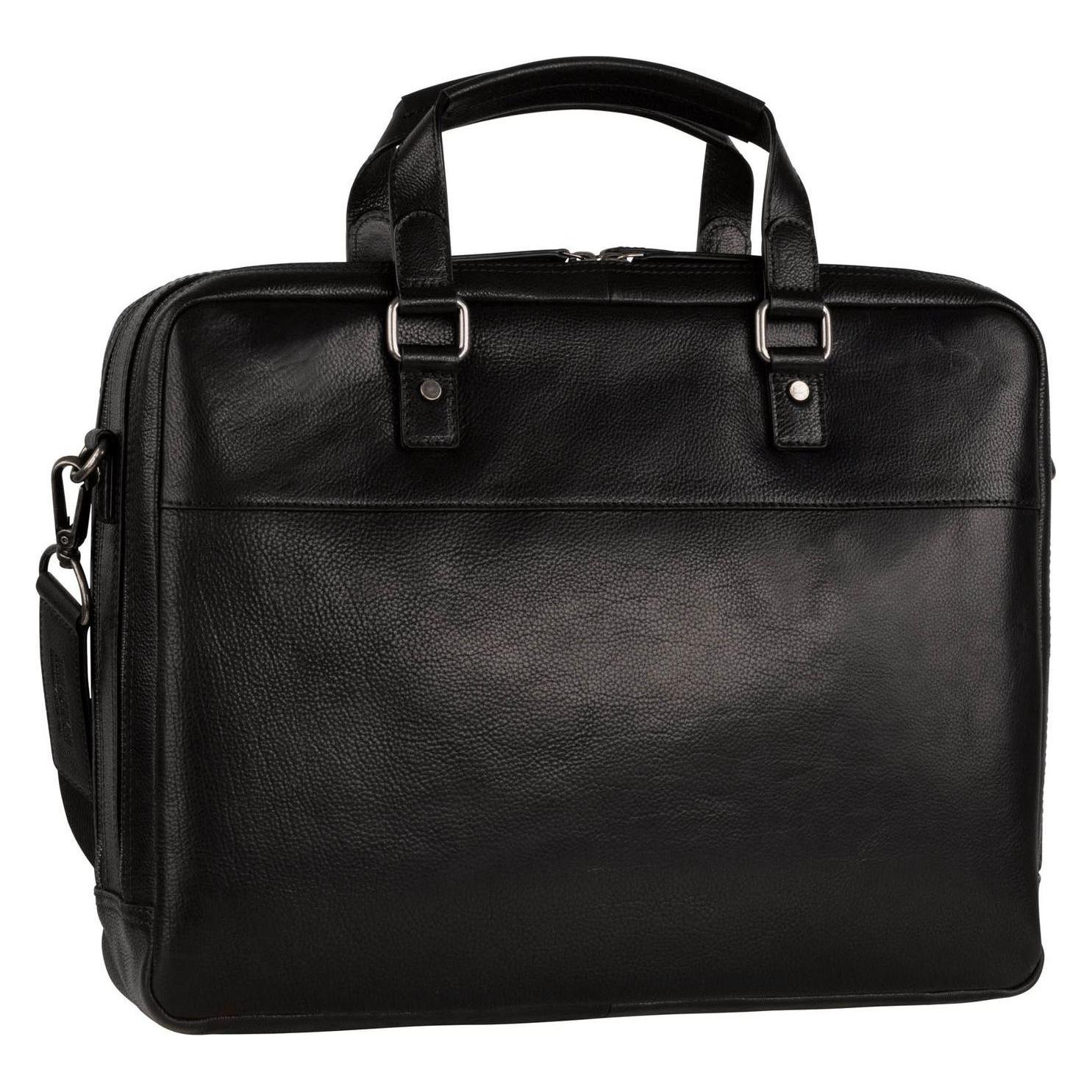 Leonhard Heyden, Unisex, Handtasche, Roma Zipped Briefcase 2 Compartments, Schwarz