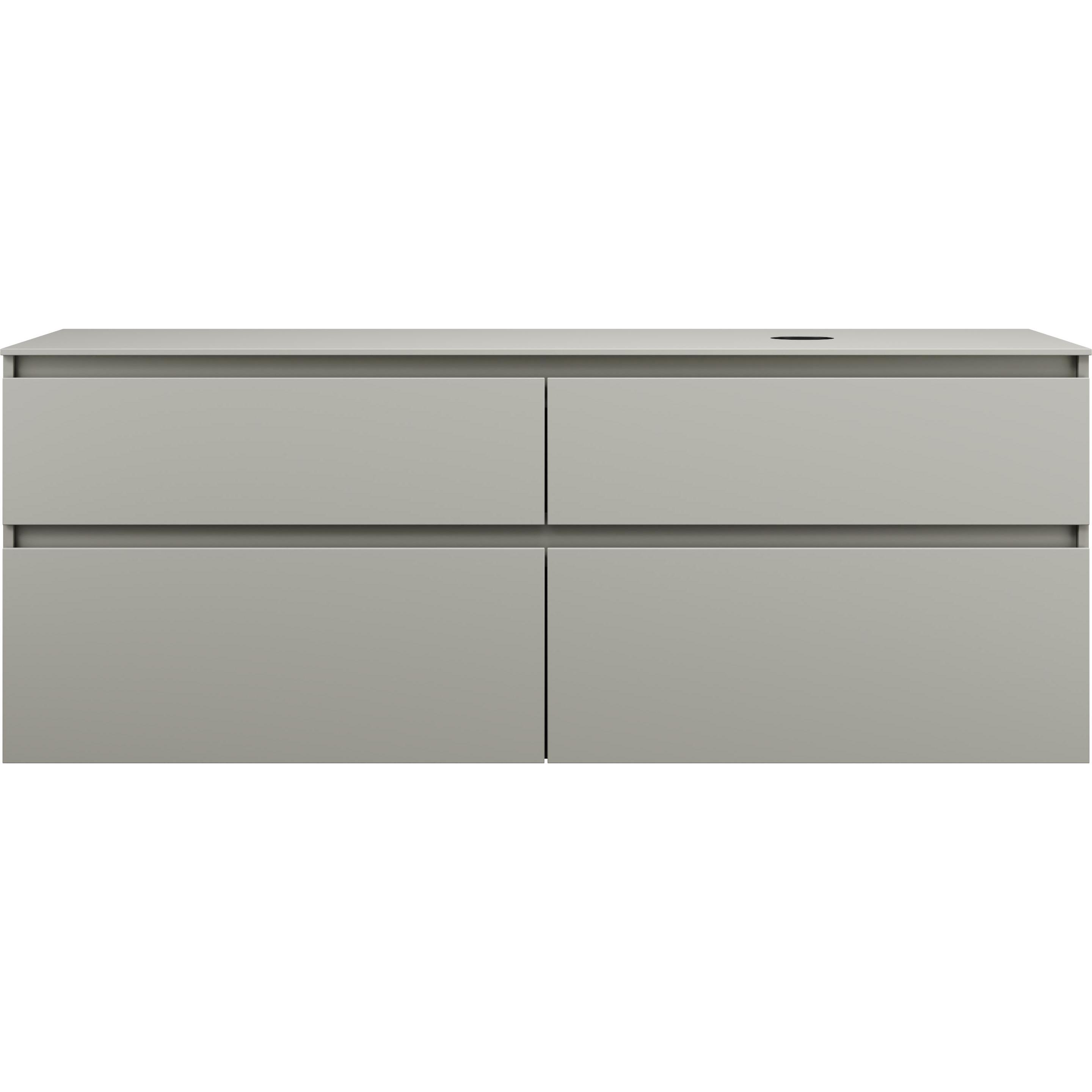 burgbad, Waschtischkonsole, Lin20 Waschtischunterschrank inklusive Konsolenplatte,Beckenausschnitt rechts, 4 Auszüge, T