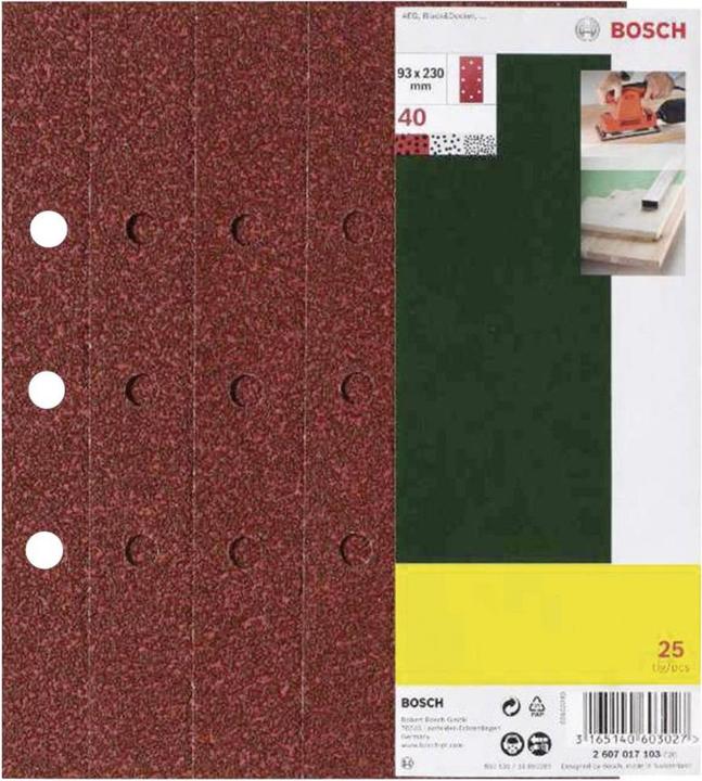 Produktbild Bosch Zubehör Schwingschleifer-Schleifblatt-Set, 25-teilig, 8 Löcher, 93 x 230 mm, 80 (80)